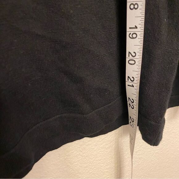 AUGUST SILK mock neck black sheer mesh polkadot lightweight modal sweater S - Picture 9 of 9